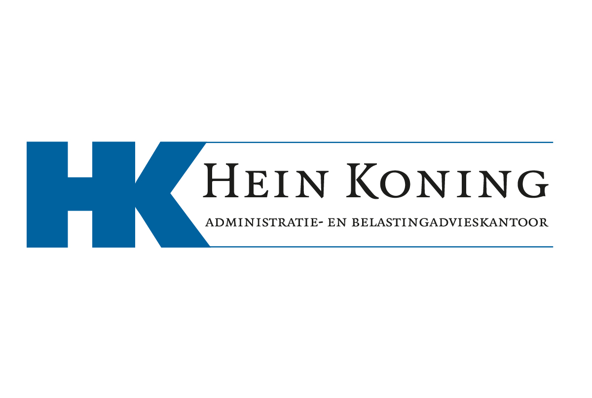 Oude logo Hein Koning Het oude logo van Hein Koning met een blauwe HK-ligatuur en de naam in een klassieke schreefletter