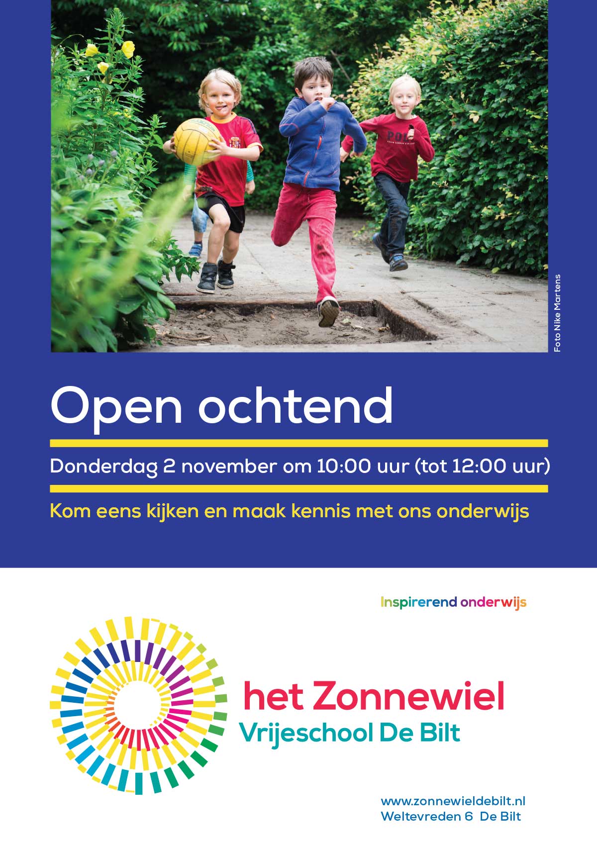 Flyer en poster Het Zonnewiel Flyer en poster Het Zonnewiel voor Open ochtend