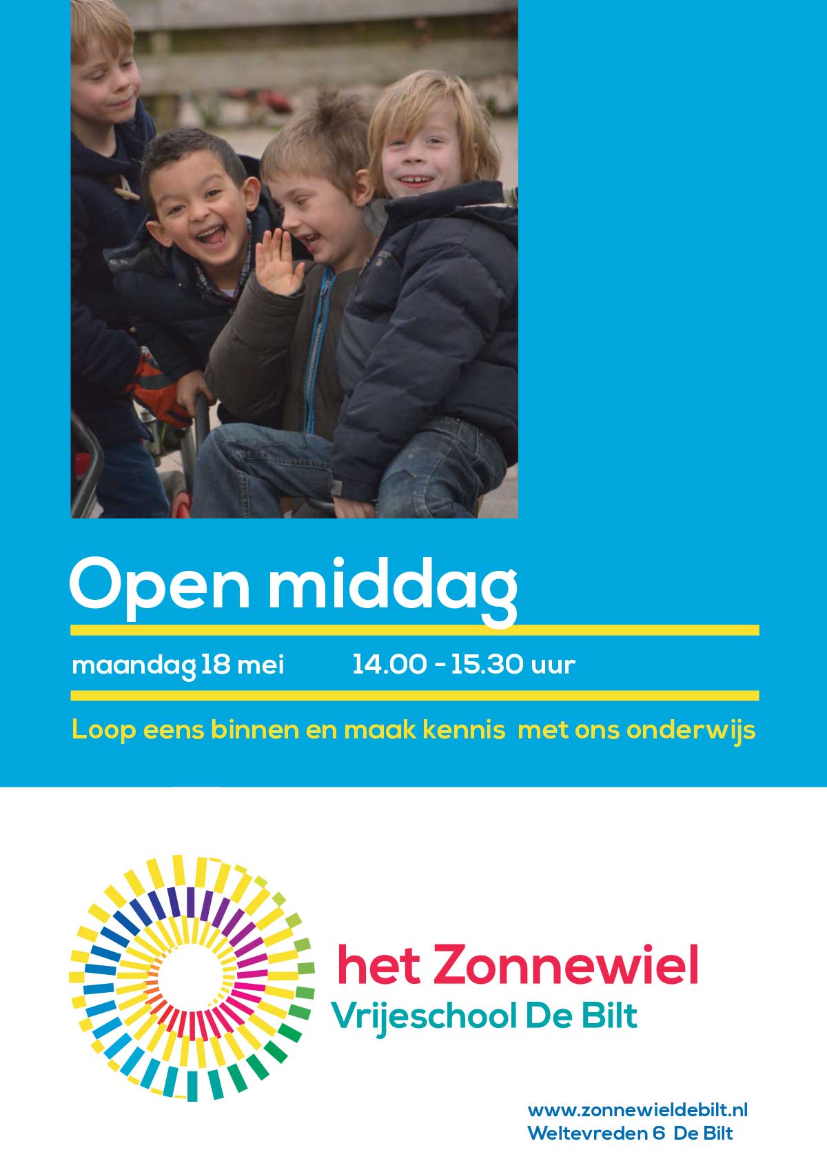Flyer en poster Het Zonnewiel Flyer en poster Het Zonnewiel voor Open middag