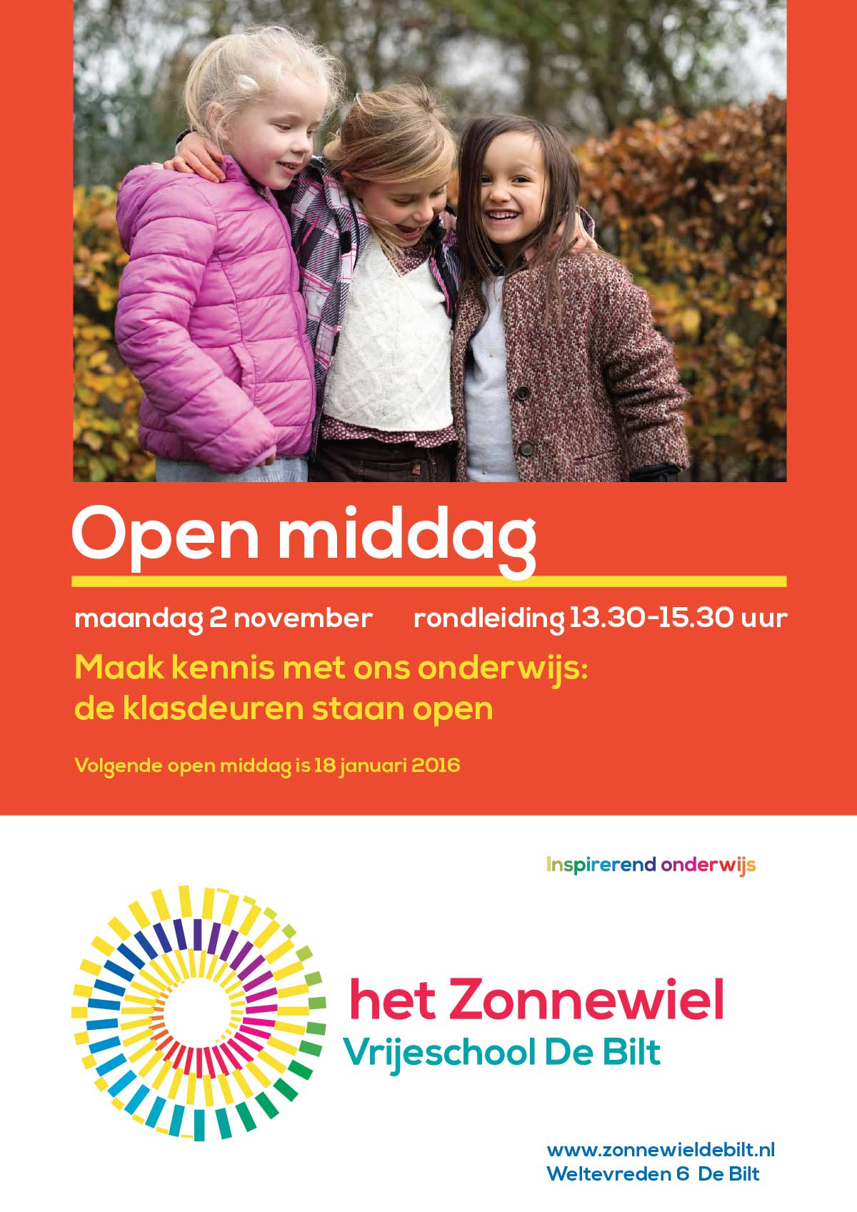 Flyer en poster Het Zonnewiel Flyer en poster Het Zonnewiel voor Open middag